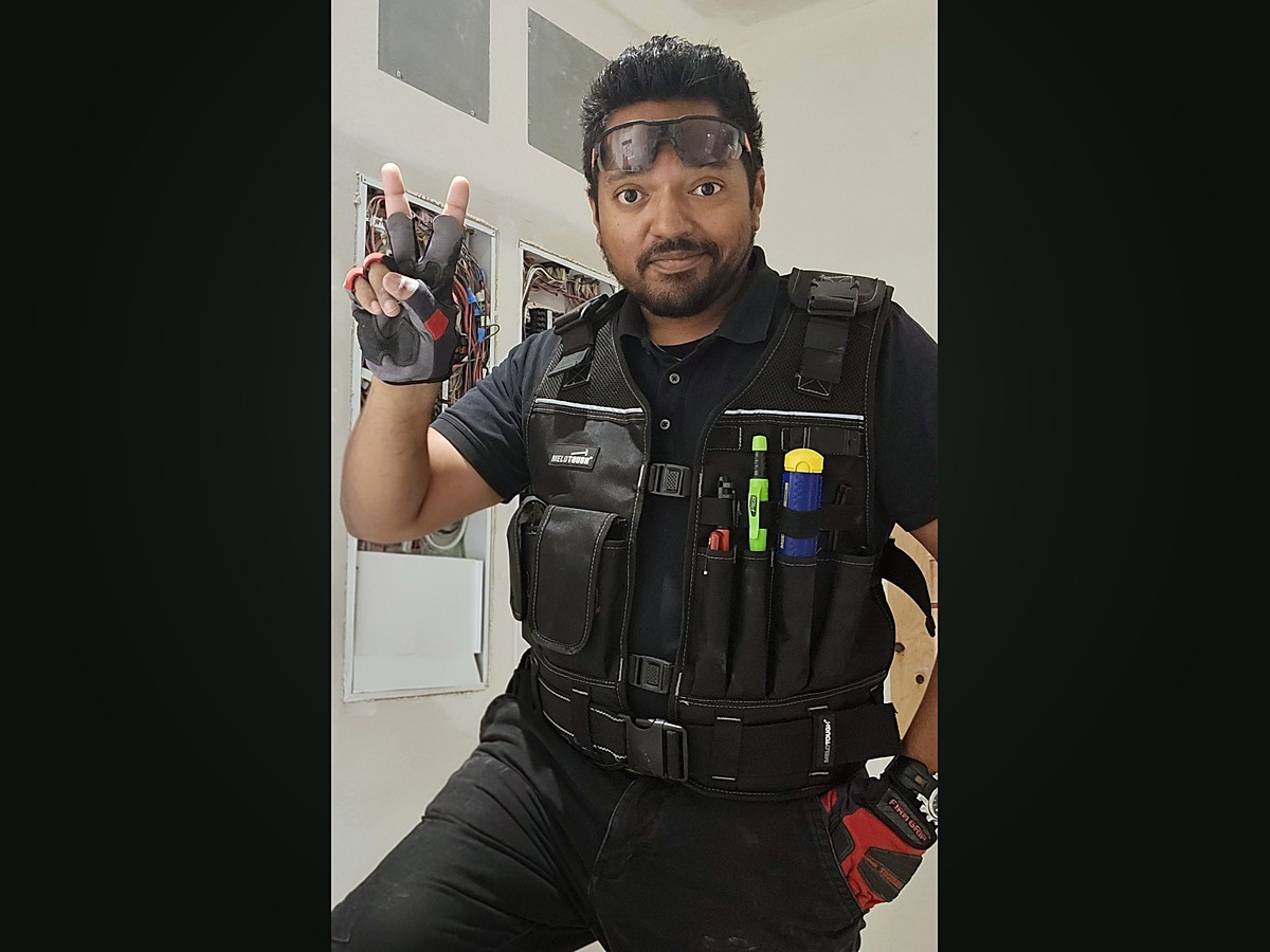 Chris Robinson, owner of Proximity Security Systems, on the job